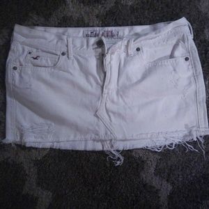 Hollister White jean mini skirt